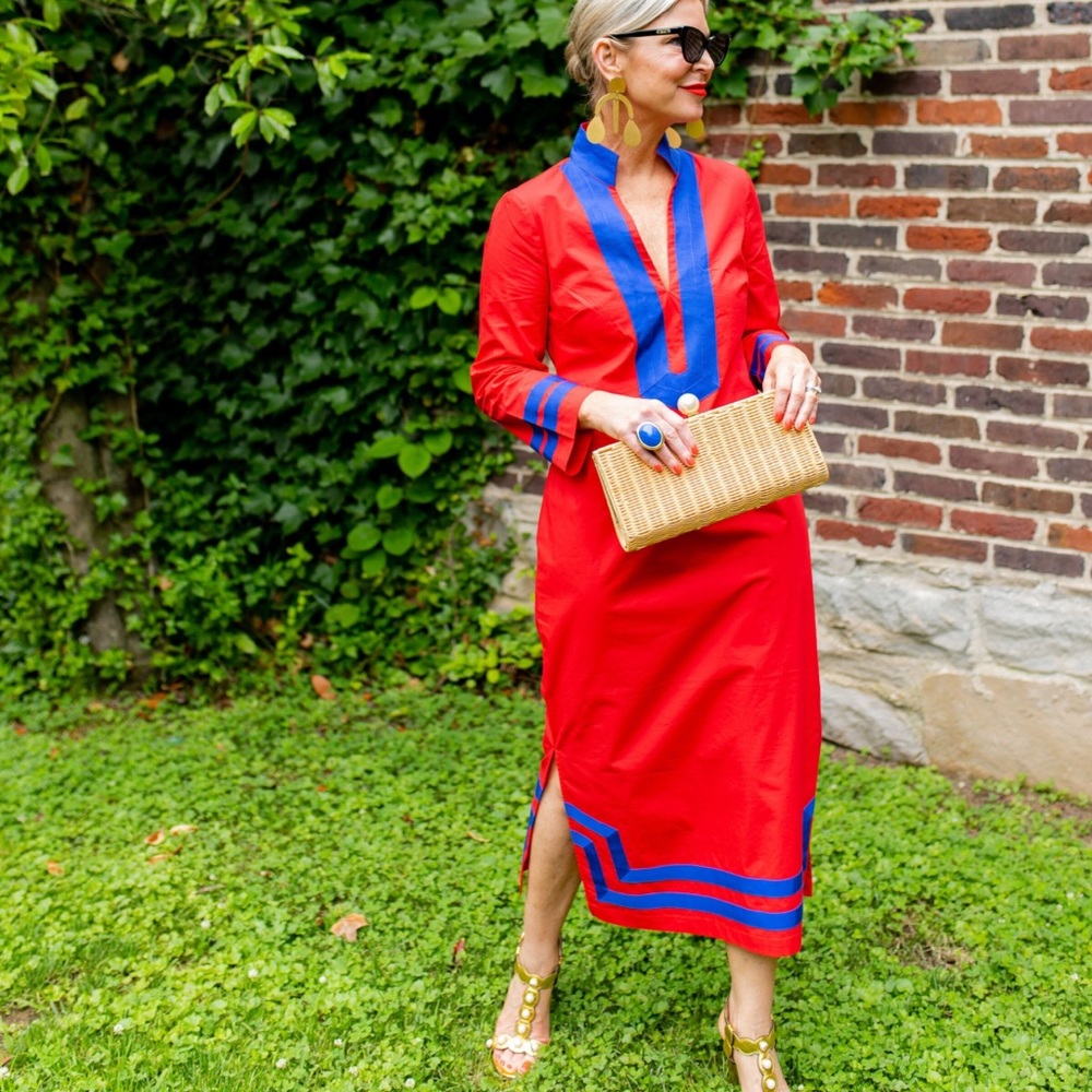 Sail to Sable Ravello Caftan Midi Dress Size S